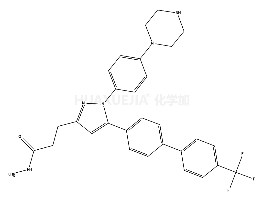 N-methyl-3-(1-(4-(piperazin-1-yl)phenyl)-5-(4'-(trifluoromethyl)-[1,1'-biphenyl]-4-yl)-1H-pyrazol-3-yl)propanamide