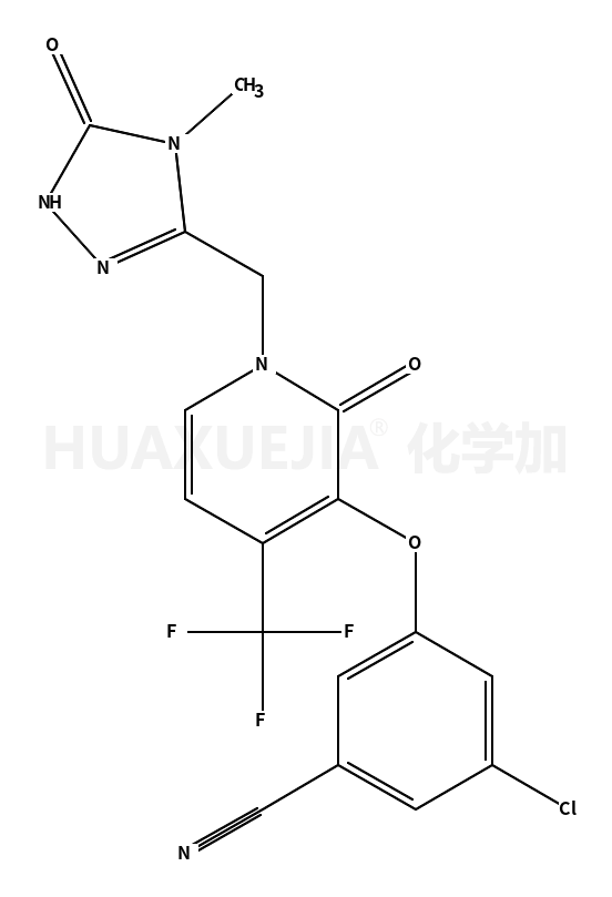 3-氯-5-((1-((4-甲基-5-氧代-4,5-二氢-1H-1,2,4-噻唑-3-基)甲基)-2-氧代-4-(三氟甲基)-1,2-二氢吡啶-3-基)氧基)苯甲腈