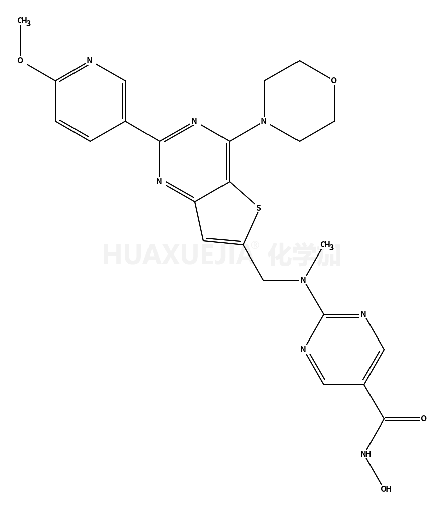 N-hydroxy-2-[[2-(6-methoxypyridin-3-yl)-4-morpholin-4-ylthieno[3,2-d]pyrimidin-6-yl]methyl-methylamino]pyrimidine-5-carboxamide