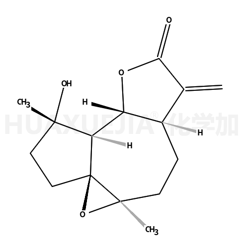 1H-​Oxireno[8,​8a]​azuleno[4,​5-​b]​furan-​5(6H)​-​one, octahydro-​3-​hydroxy-​3,​8a-​dimethyl-​6-​methylene-​, (3R,​3aS,​3bS,​6aS,​8aS,​9aR)​-