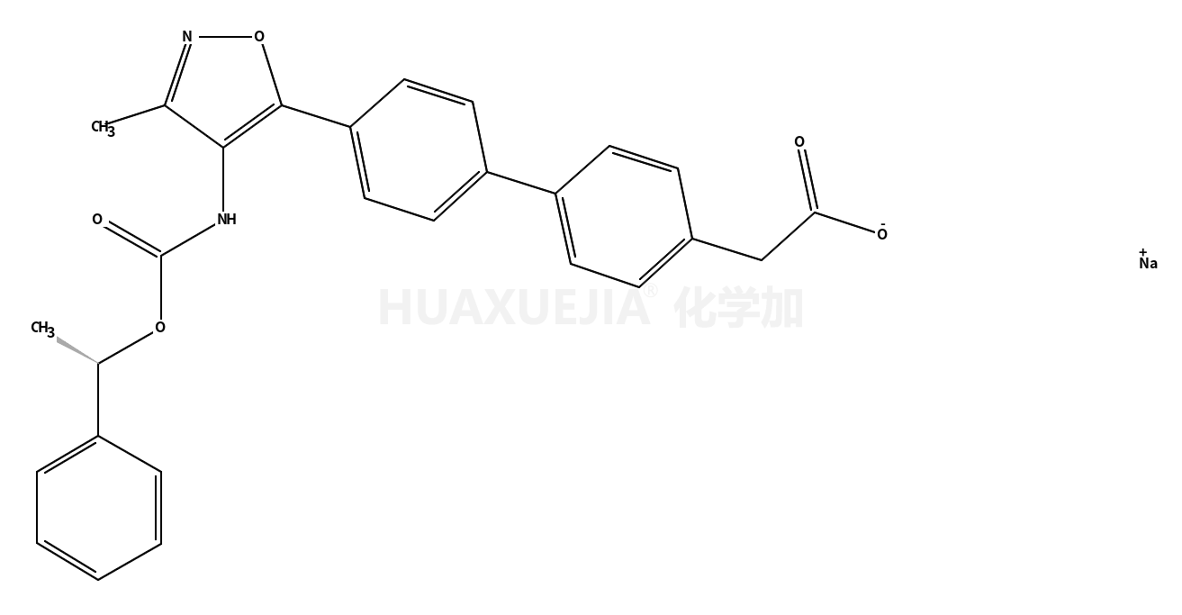 sodium,2-[4-[4-[3-methyl-4-[[(1R)-1-phenylethoxy]carbonylamino]-1,2-oxazol-5-yl]phenyl]phenyl]acetate