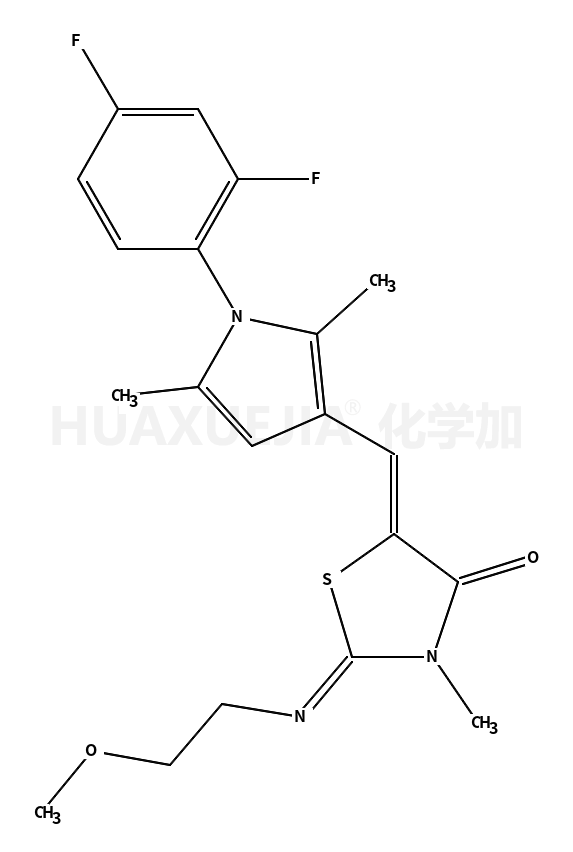 (2Z,5Z)-5-{[1-(2,4-Difluorophenyl)-2,5-dimethyl-1H-pyrrol-3-yl]me thylene}-2-[(2-methoxyethyl)imino]-3-methyl-1,3-thiazolidin-4-one