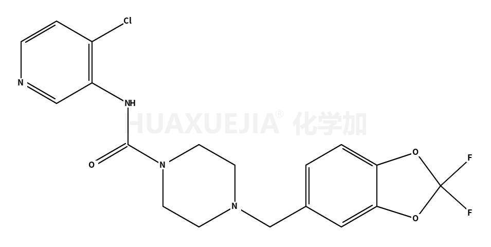 N-(4-氯-3-吡啶基)-4-[(2,2-二氟-1,3-苯并二恶茂-5-基)甲基]-1-哌嗪甲酰胺