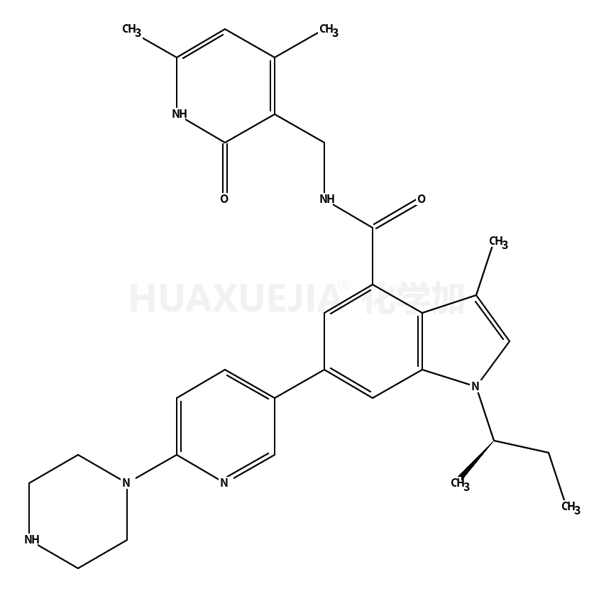 1-[(2S)-butan-2-yl]-N-[(4,6-dimethyl-2-oxo-1H-pyridin-3-yl)methyl]-3-methyl-6-(6-piperazin-1-ylpyridin-3-yl)indole-4-carboxamide