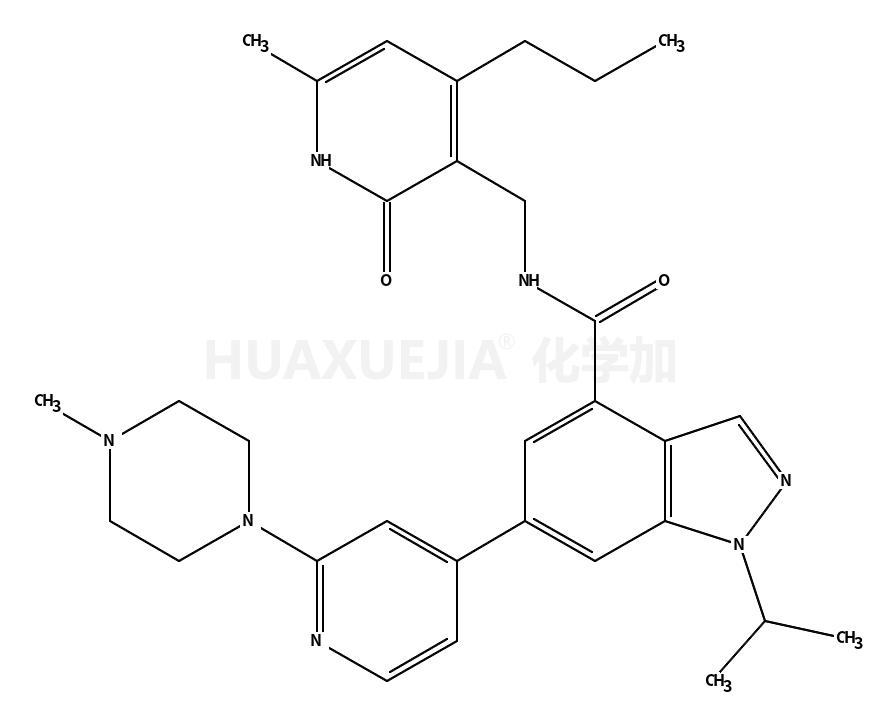 N-((2-羟基-6-甲基-4-丙基-3-吡啶基)甲基)-1-异丙基-6-(2-(4-甲基-1-哌嗪基)-4-吡啶基)-1H-吲唑-4-甲酰胺