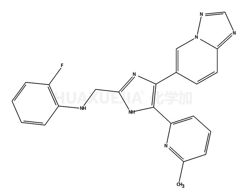 1H-​Imidazole-​2-​methanamine, N-​(2-​fluorophenyl)​-​5-​(6-​methyl-​2-​pyridinyl)​-​4-​[1,​2,​4]​triazolo[1,​5-​a]​pyridin-​6-​yl-
