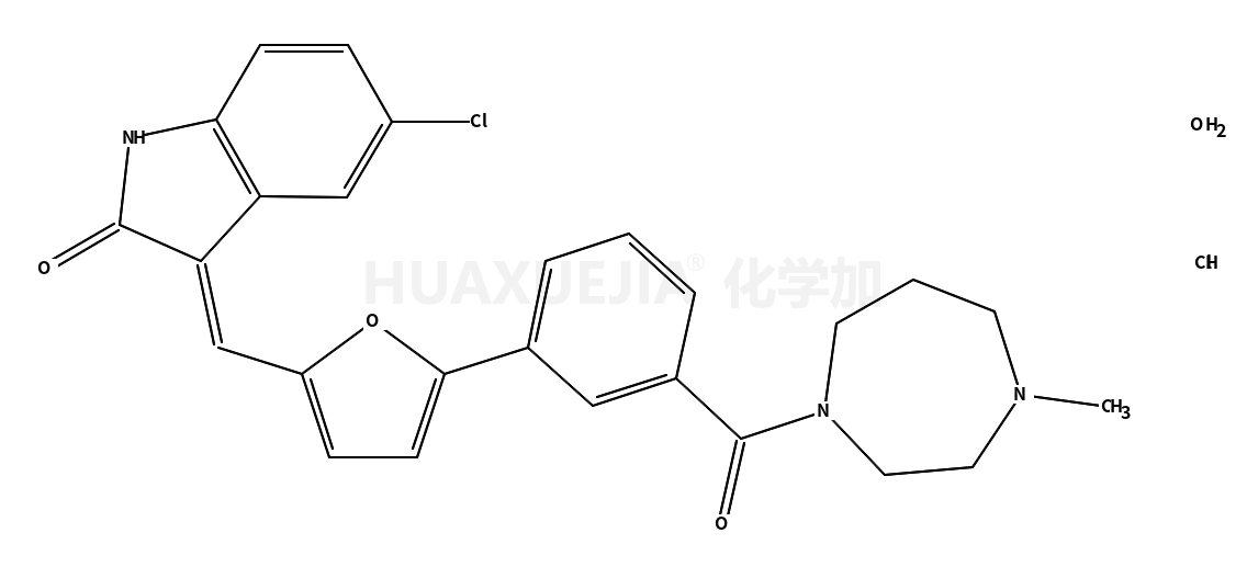 (3E)-5-氯-3-[[5-[3-[(六氢-4-甲基-1H-1,4-二氮杂卓-1-基)羰基]苯基]-2-呋喃基]亚甲基]-1,3-二氢-2H-吲哚-2-酮盐酸盐水合物