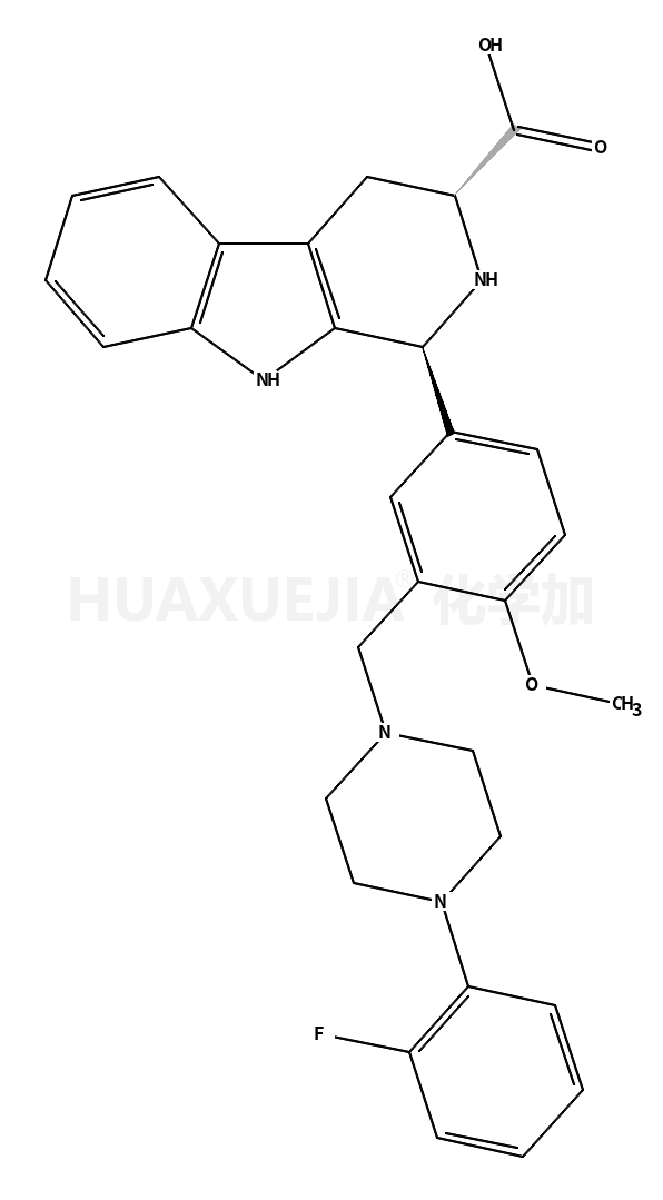(1R,3S)-1-(3-{[4-(2-Fluorophenyl)-1-piperazinyl]methyl}-4-methoxy phenyl)-2,3,4,9-tetrahydro-1H-β-carboline-3-carboxylic acid