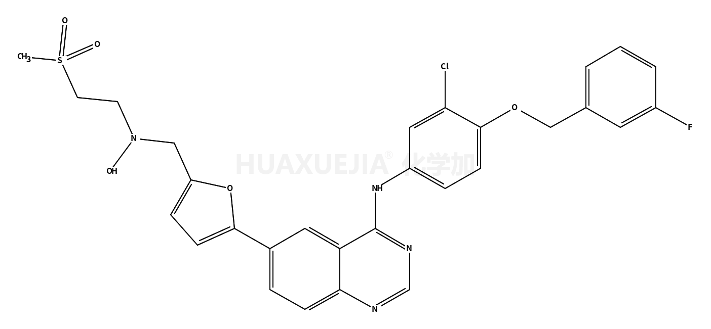 N-[3-Chloro-4-[(3-fluorophenyl)methoxy]phenyl]-6-[5-[[hydroxy[2-(methylsulfonyl)ethyl]amino]methyl]-2-furanyl]-4-quinazolinamine
