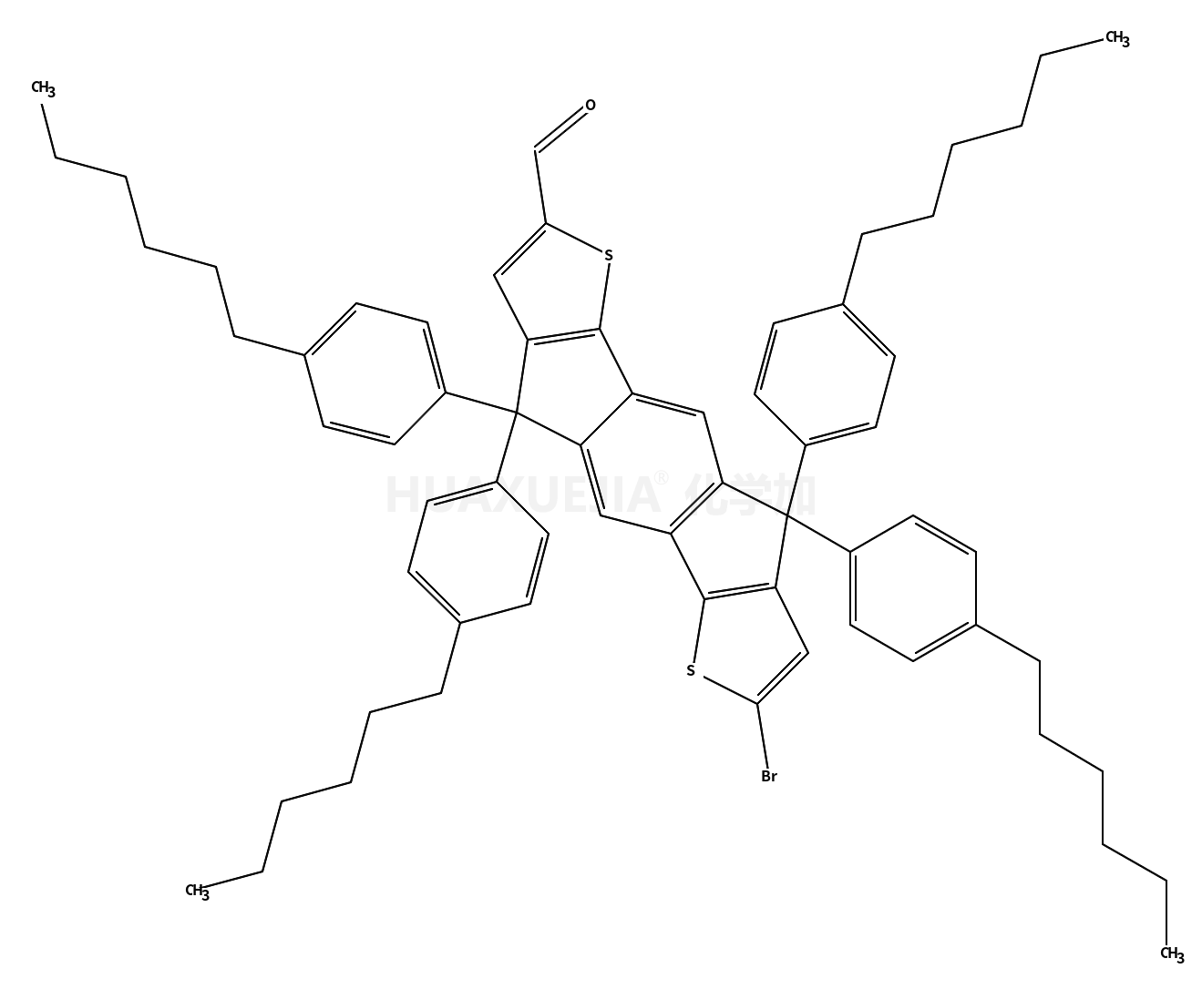7-溴-4,4,9,9-四(4-己基苯基)-S-苯并二茚并[1,2-B:5,6-B']二噻吩-2-醛