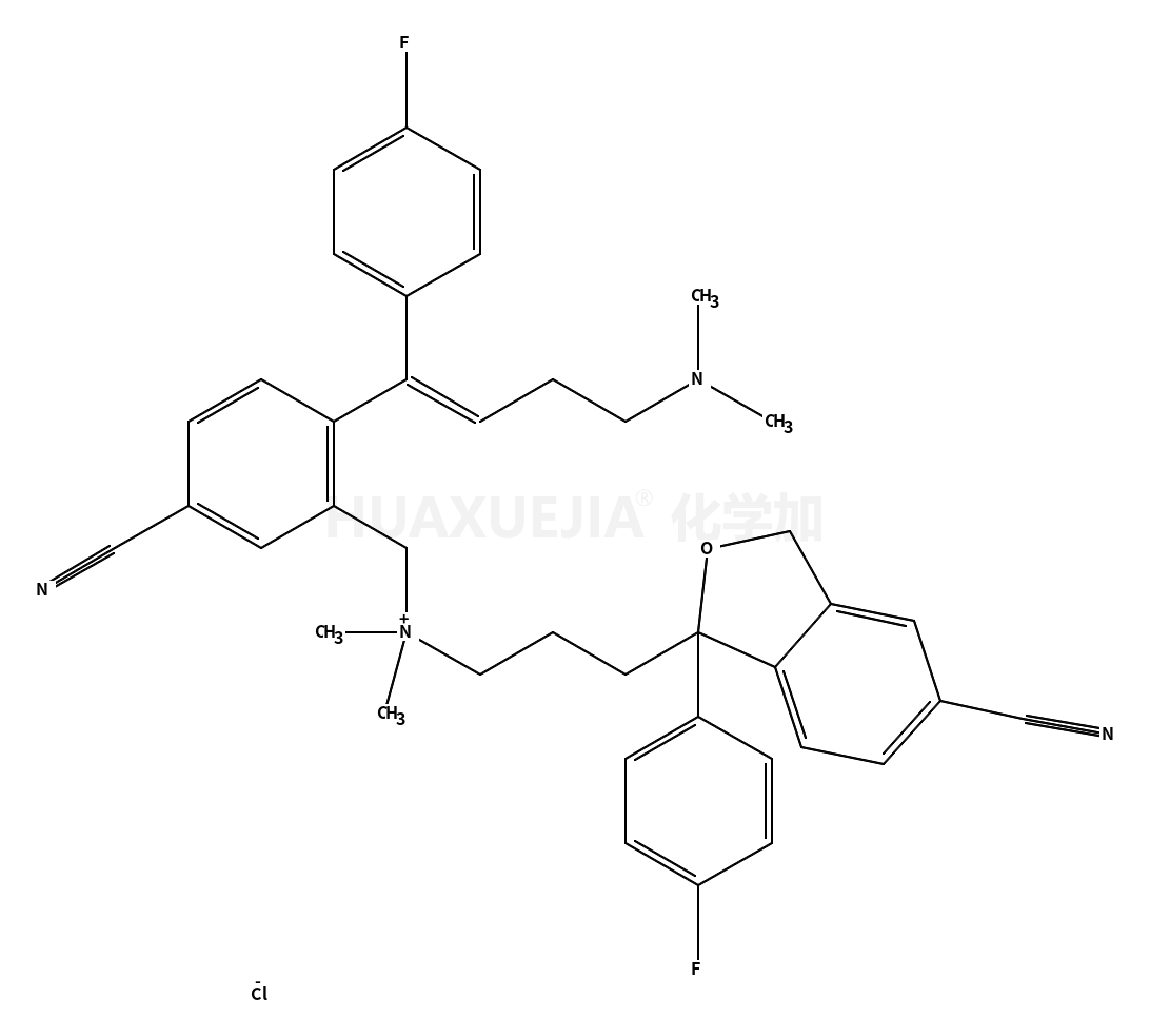 (E)-3-(5-cyano-1-(4-fluorophenyl)-1,3-dihydroisobenzofuran-1-yl)-N-(5-cyano-2-(4-(dimethylamino)-1-(4-fluorophenyl)but-1-en-1-yl)benzyl)-N,N-dimethylpropan-1-aminium chloride