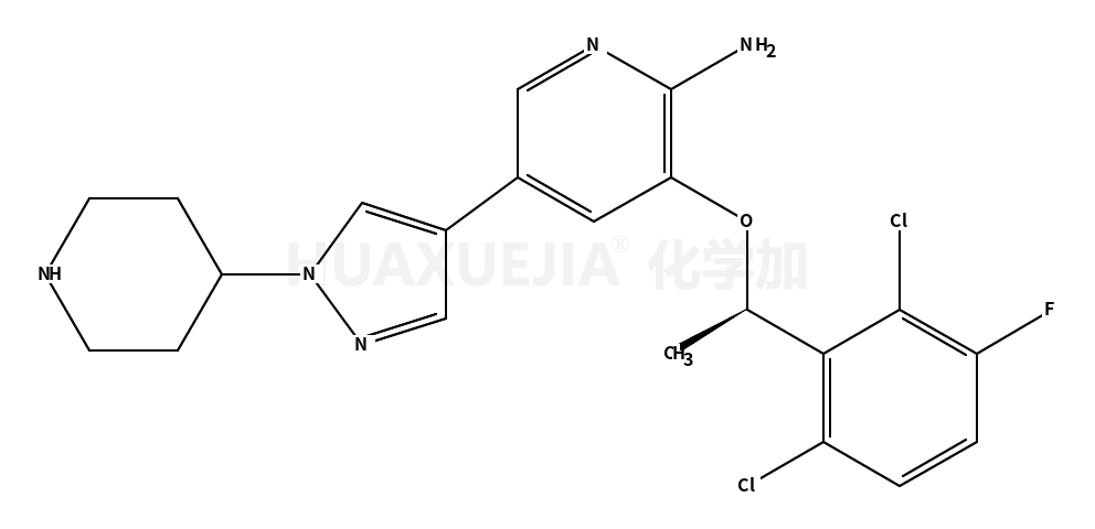 2-​Pyridinamine, 3-​[(1S)​-​1-​(2,​6-​dichloro-​3-​fluorophenyl)​ethoxy]​-​5-​[1-​(4-​piperidinyl)​-​1H-​pyrazol-​4-​yl]​-