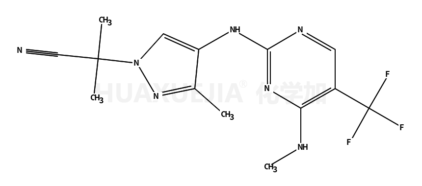 1H-​Pyrazole-​1-​acetonitrile, α,​α,​3-​trimethyl-​4-​[[4-​(methylamino)​-​5-​(trifluoromethyl)​-​2-​pyrimidinyl]​amino]​-