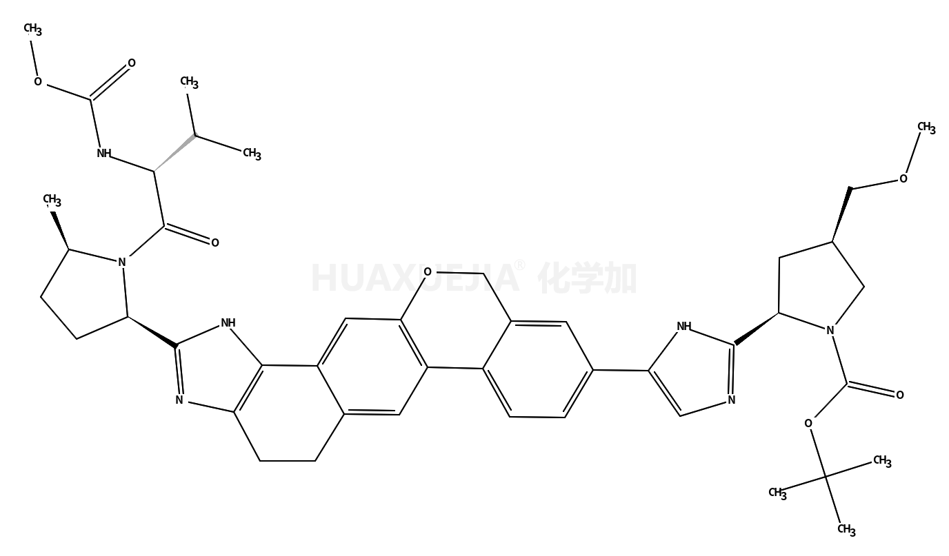 (2S,4S)-2-[5-[2-[(2S,5S)-1-[N-(甲氧羰基)-L-缬氨酰基]-5-甲基吡咯烷-2-基]-1,4,5,11-四氢异苯并吡喃并[4',3':6,7]萘并[1,2-d]咪唑-9-基]-1H-咪唑-2-基]-4-(甲氧基甲基)吡咯烷-1-羧酸叔丁酯