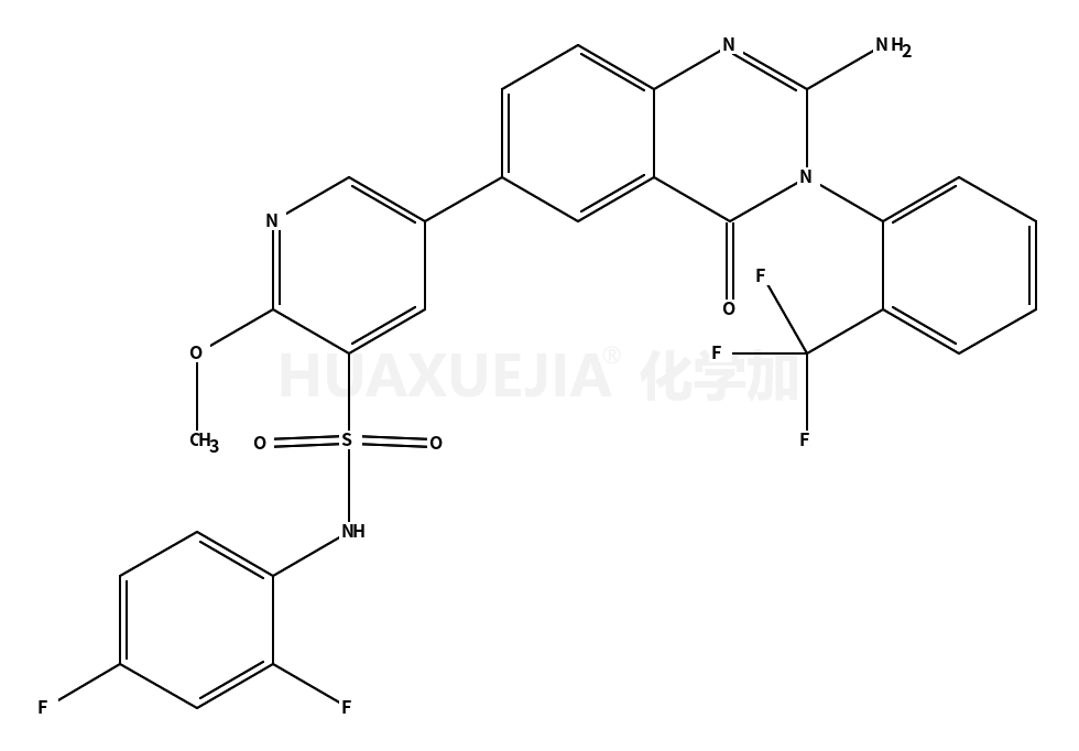 5-(2-AMINO-4-OXO-3-(2-(TRIFLUOROMETHYL)PHENYL)-3,4-DIHYDROQUINAZOLIN-6-YL)-N-(2,4-DIFLUOROPHENYL)-2-METHOXYPYRIDINE-3-SULFONAMIDE