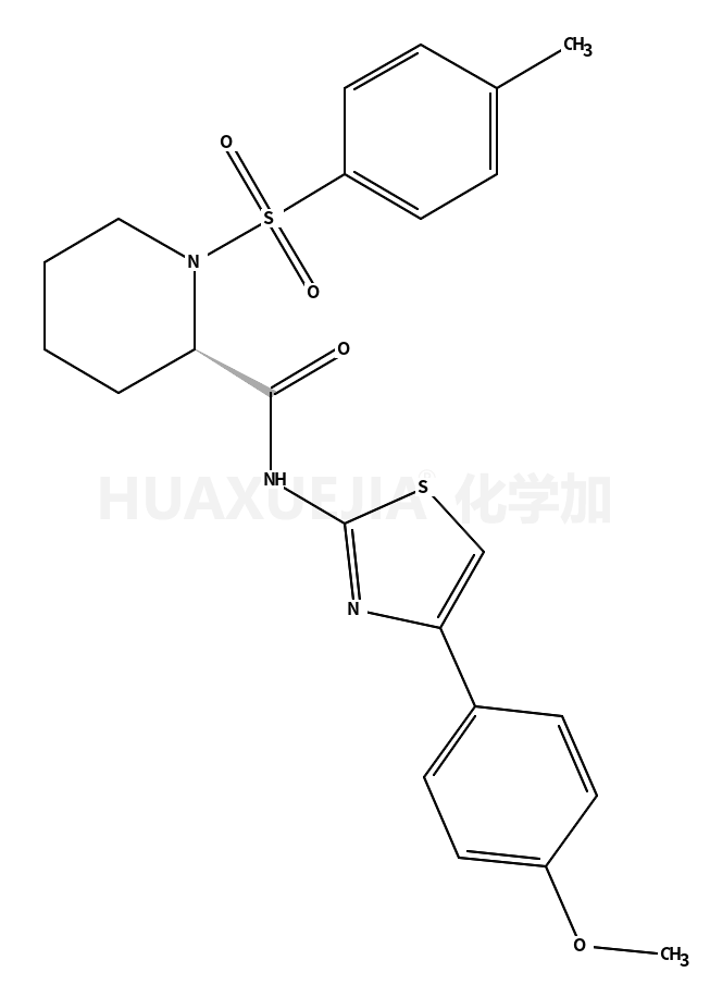 (2R)-N-[4-(4-Methoxyphenyl)-1,3-thiazol-2-yl]-1-[(4-methylphenyl) sulfonyl]-2-piperidinecarboxamide