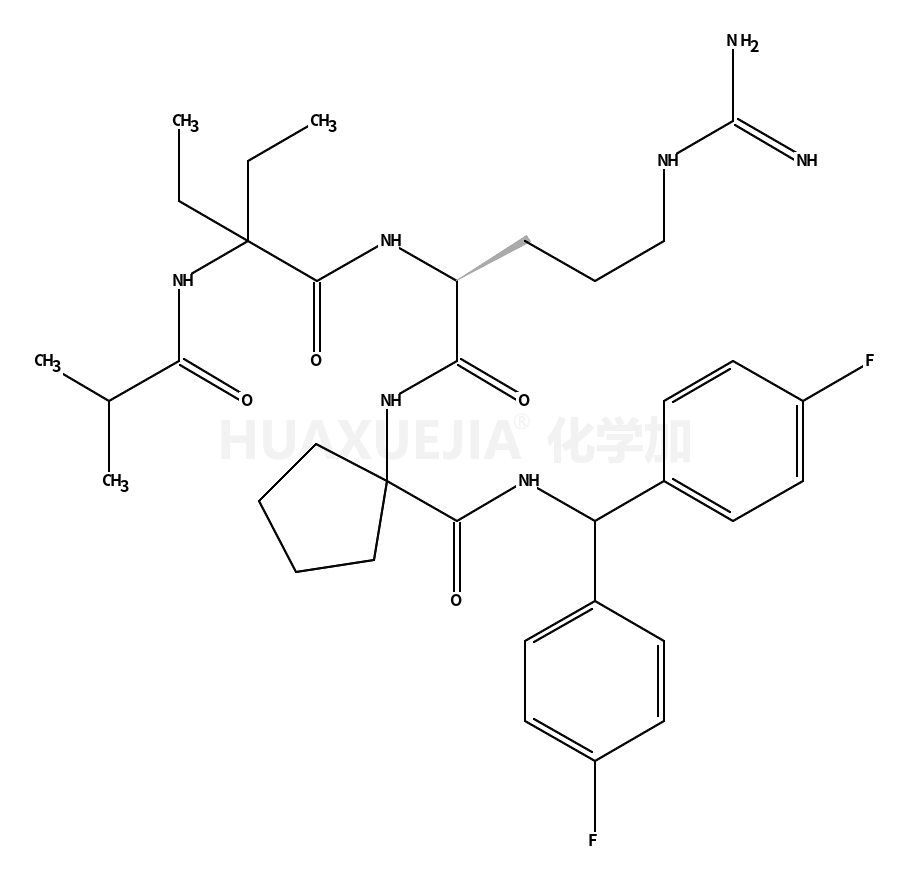 Cyclopentanecarboxam​ide, 1-​[[(2S)​-​5-​[(aminoiminomethyl)​amino]​-​2-​[[2-​ethyl-​2-​[(2-​methyl-​1-​oxopropyl)​amino]​-​1-​oxobutyl]​amino]​-​1-​oxopentyl]​amino]​-​N-​[bis(4-​fluorophenyl)​methyl]​-