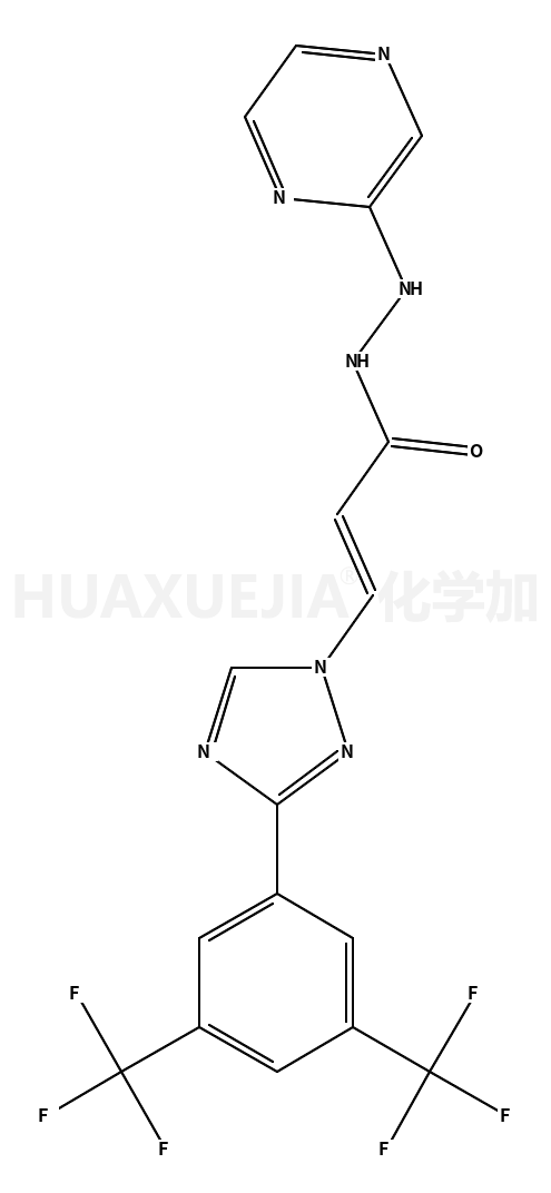 (E)-3-[3-[3,5-bis(trifluoromethyl)phenyl]-1,2,4-triazol-1-yl]-N'-pyrazin-2-ylprop-2-enehydrazide