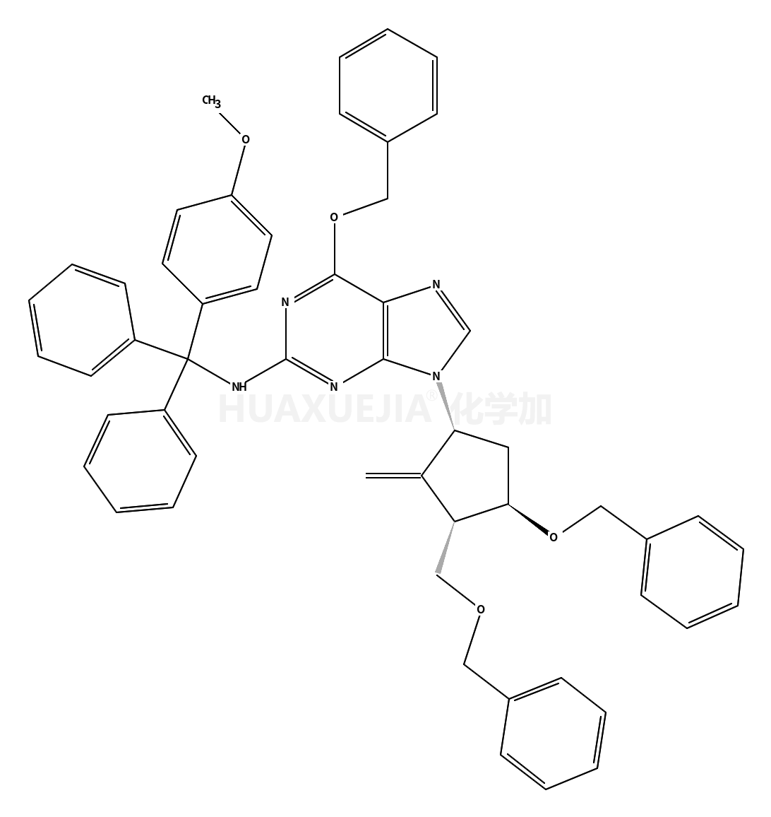 6-苄氧基-9-((1S,3R,3S)-4-苄氧基-3-苄氧基甲基-2-亚甲基环戊基)-N-((4-甲氧基苯基)二苯基甲基)-9H-嘌呤-2-胺