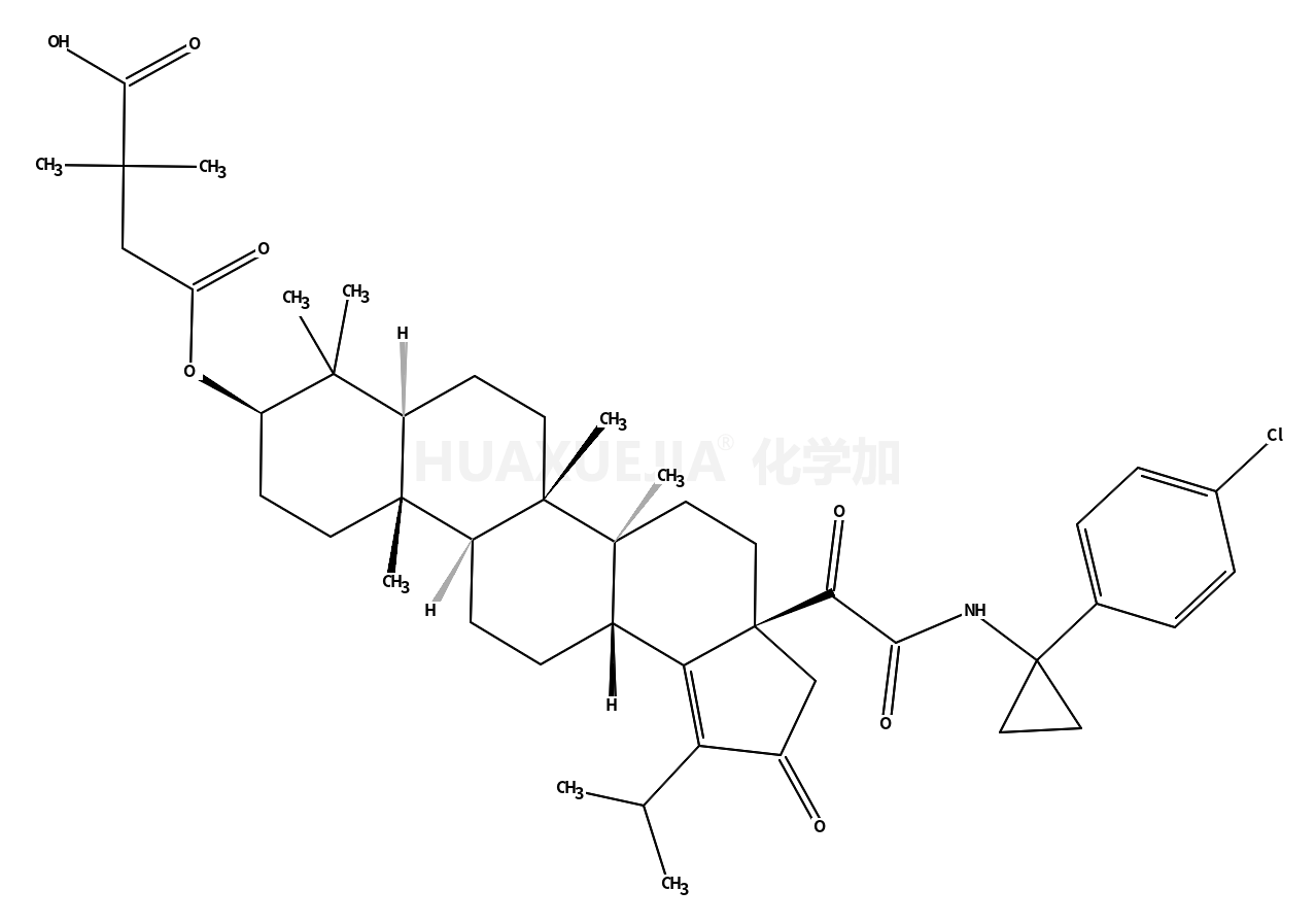 (3beta)-3-(3-羧基-3-甲基-1-氧代丁氧基)-N-[1-(4-氯苯基)環(huán)丙基]-alpha,21-二氧代-28-去甲羽扇-18-烯-17-乙酰胺