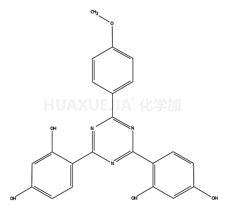 3-hydroxy-4-[4-(2-hydroxy-4-oxocyclohexa-2,5-dien-1-ylidene)-6-(4-methoxyphenyl)-1H-1,3,5-triazin-2-ylidene]cyclohexa-2,5-dien-1-one