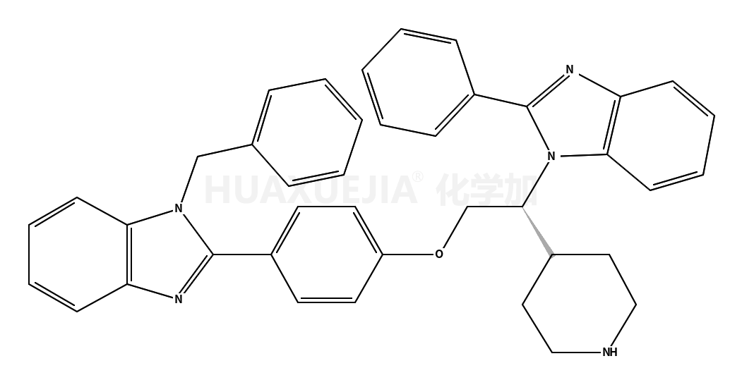 1H-​Benzimidazole, 2-​[4-​[(2S)​-​2-​(2-​phenyl-​1H-​benzimidazol-​1-​yl)​-​2-​(4-​piperidinyl)​ethoxy]​phenyl]​-​1-​(phenylmethyl)​-