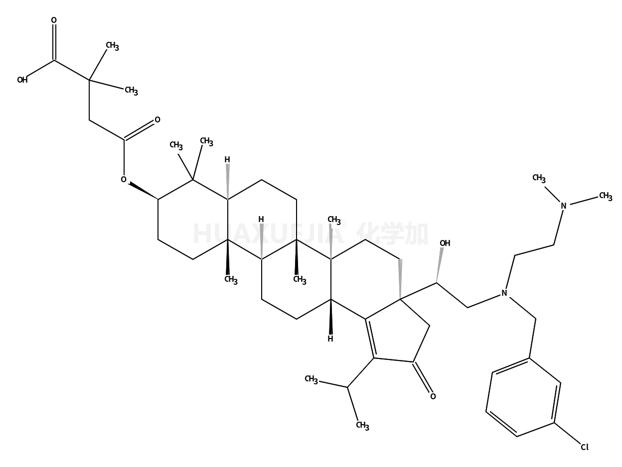 (3beta)-3-(3-羧基-3-甲基-1-氧代丁氧基)-17-[(1R)-2-[[(3-氯苯基)甲基][2-(二甲基氨基)乙基]氨基]-1-羟基乙基]-28-去甲-18-羽扇烯-21-酮