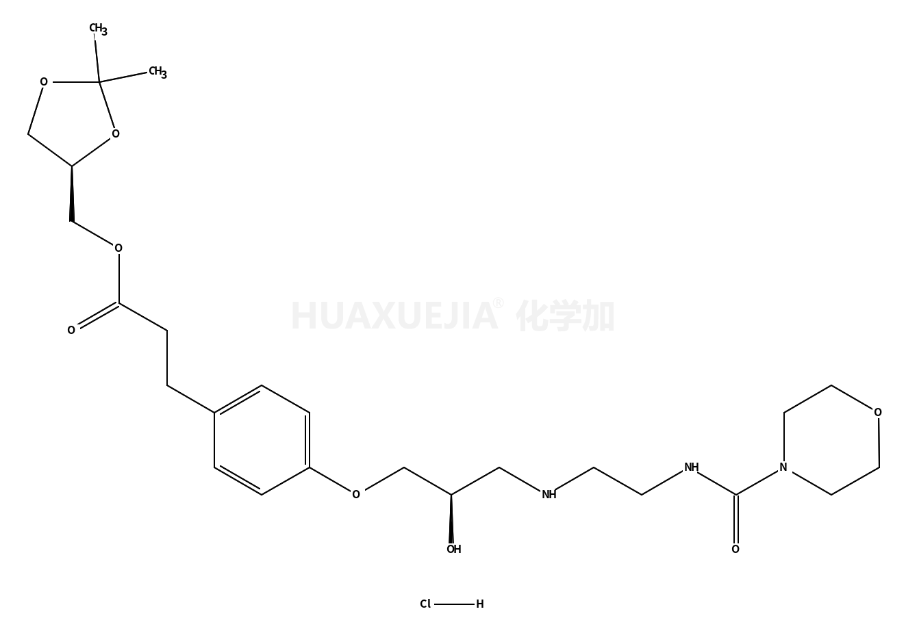 [(4S)-2,2-二甲基-1,3-二氧戊环-4-基]甲基 3-[4-[(2S)-2-羟基-3-[2-(吗啉-4-甲酰氨基)乙基氨基]丙氧基]苯基]丙酸酯盐酸盐