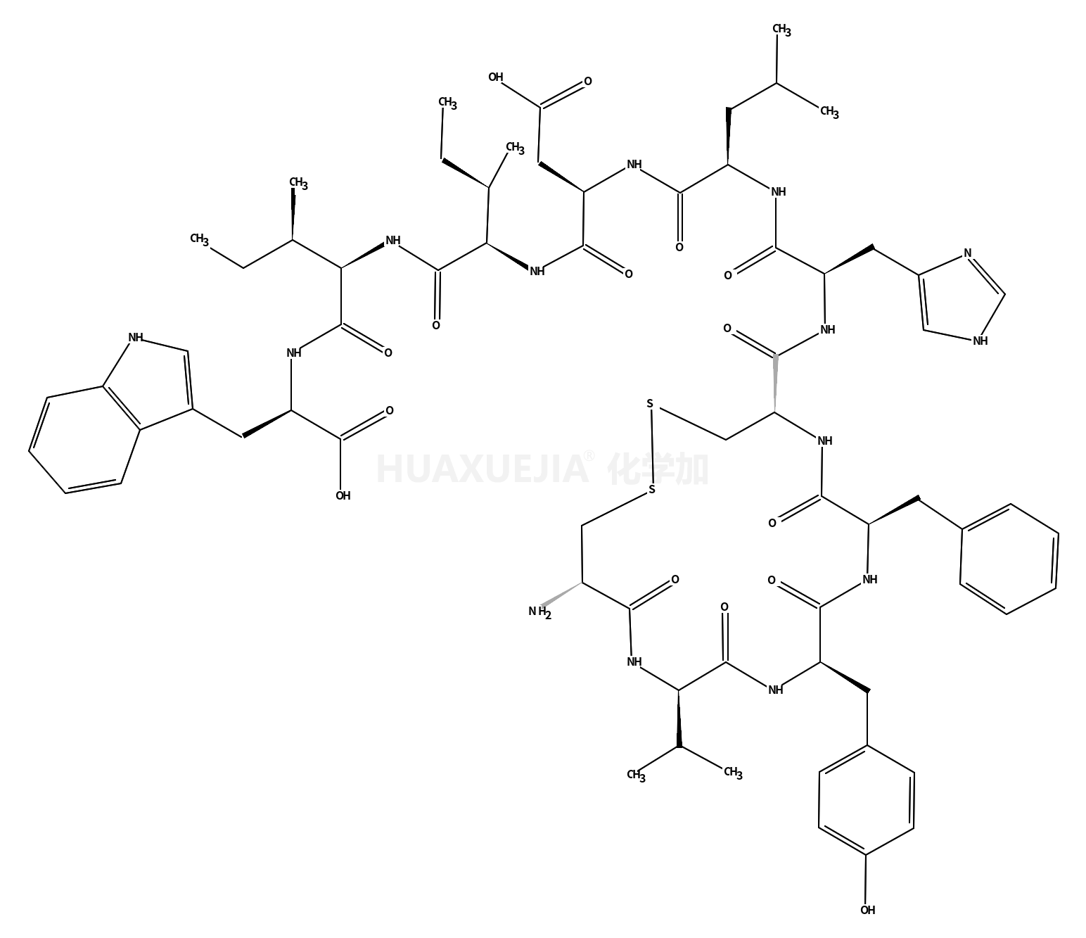 CYS-VAL-TYR-PHE-CYS-HIS-LEU-ASP-ILE-ILE-TRP (DISULFIDE BRIDGE CYS1-CYS5)