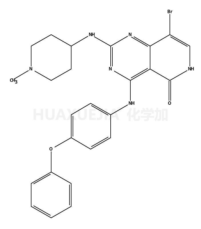 Pyrido[4,​3-​d]​pyrimidin-​5(6H)​-​one, 8-​bromo-​2-​[(1-​methyl-​4-​piperidinyl)​amino]​-​4-​[(4-​phenoxyphenyl)​amino]​-