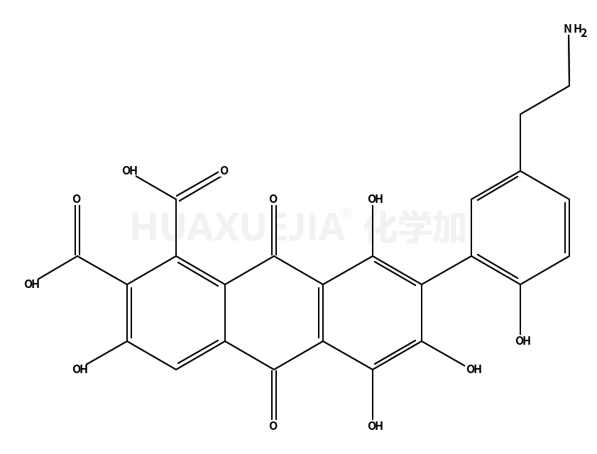 1,2-蒽二羧酸,7-[5-(2-氨基乙基)-2-羟基苯基]-9,10-二氢-3,5,6,8-四羟基-9,10-二羰基-