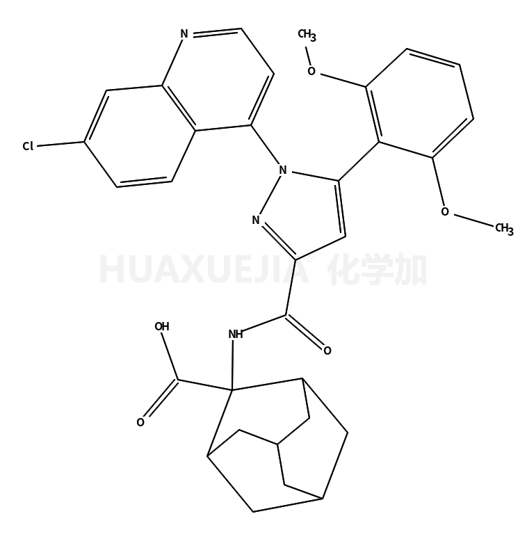 2-[[[1-(7-氯-4-喹啉)-5-(2,6-二甲氧基苯基)-1H-吡唑-3-基]羰基]氨基]-三环[3.3.1.13,7]癸烷-2-羧酸