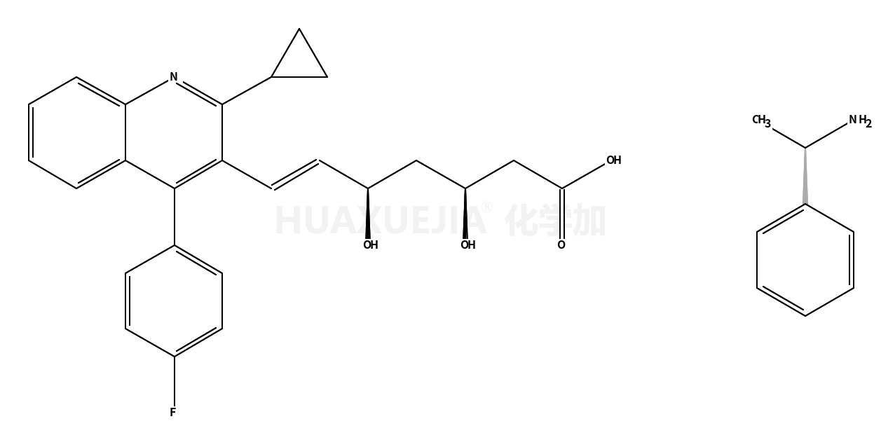 (3R,5S)-7-[2-环丙基-4-(4-氟苯基)-3-喹啉-基]-3,5-二羟基-6-庚酸(+)苯乙胺