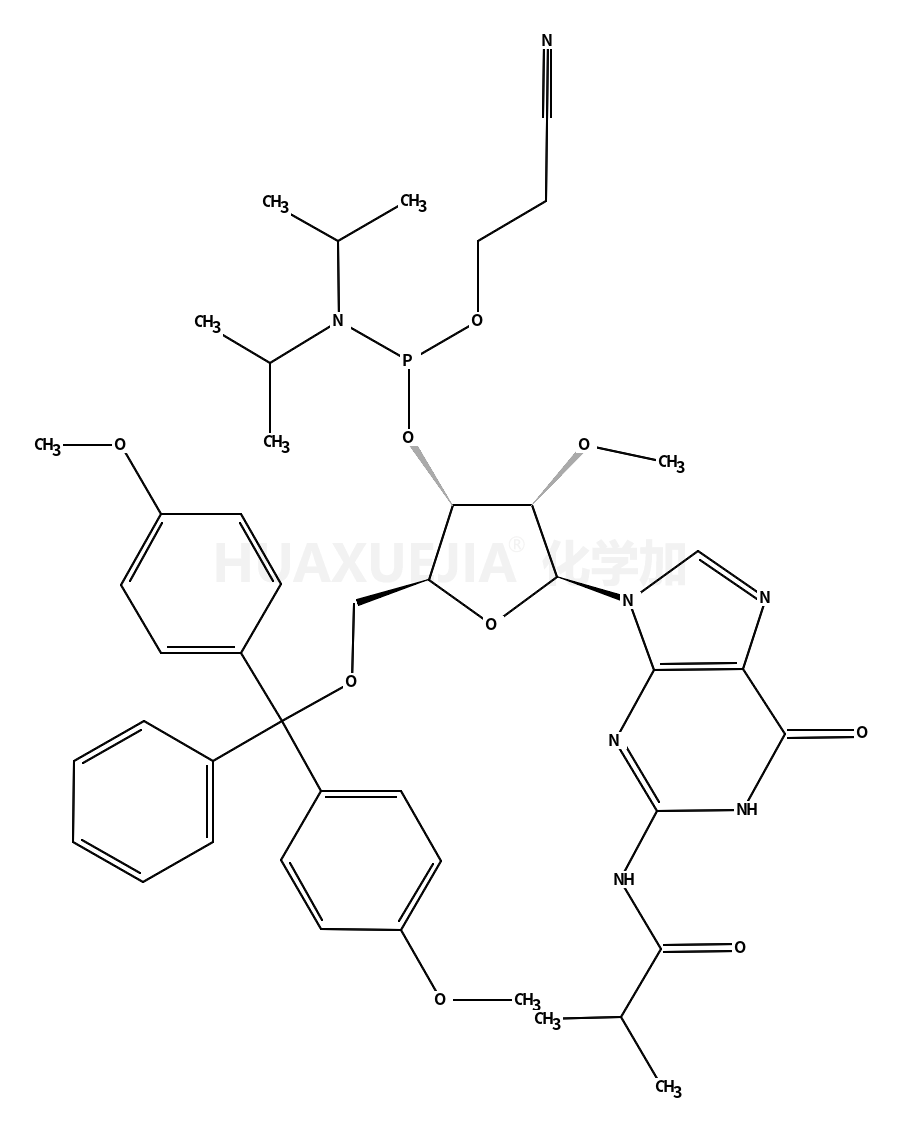 5’-O-(4,4-二甲氧基三苯甲基)-2’-O-甲基-N-异丁酰基鸟苷-3’-(2-氰基乙基-N,N-二异丙基)亚磷酰胺