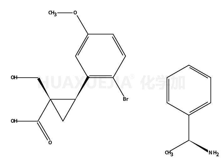 (1R,2R)-2-(2-溴-5-甲氧基苯基)-1-(羟基甲基)环丙烷羧酸与(alphaR)-alpha-甲基苯甲胺的化合物