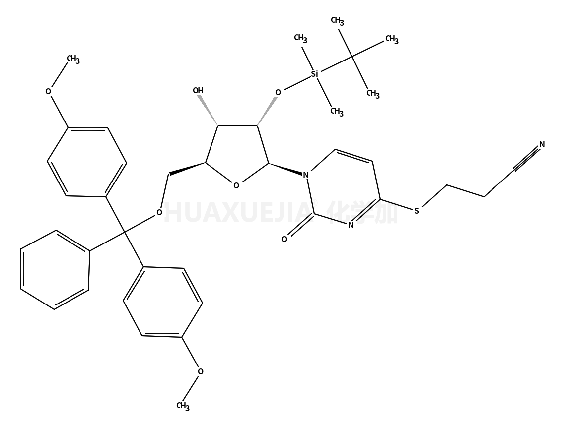 3-(1-((2R,3s,4s,5r)-5-((双(4-甲氧基苯基)(苯基)甲氧基)甲基)-3-(叔丁基二甲基甲硅烷基氧基)-4-羟基四氢呋喃-2-基)-2-氧代-1,2-二氢嘧啶-4-基硫代)丙腈