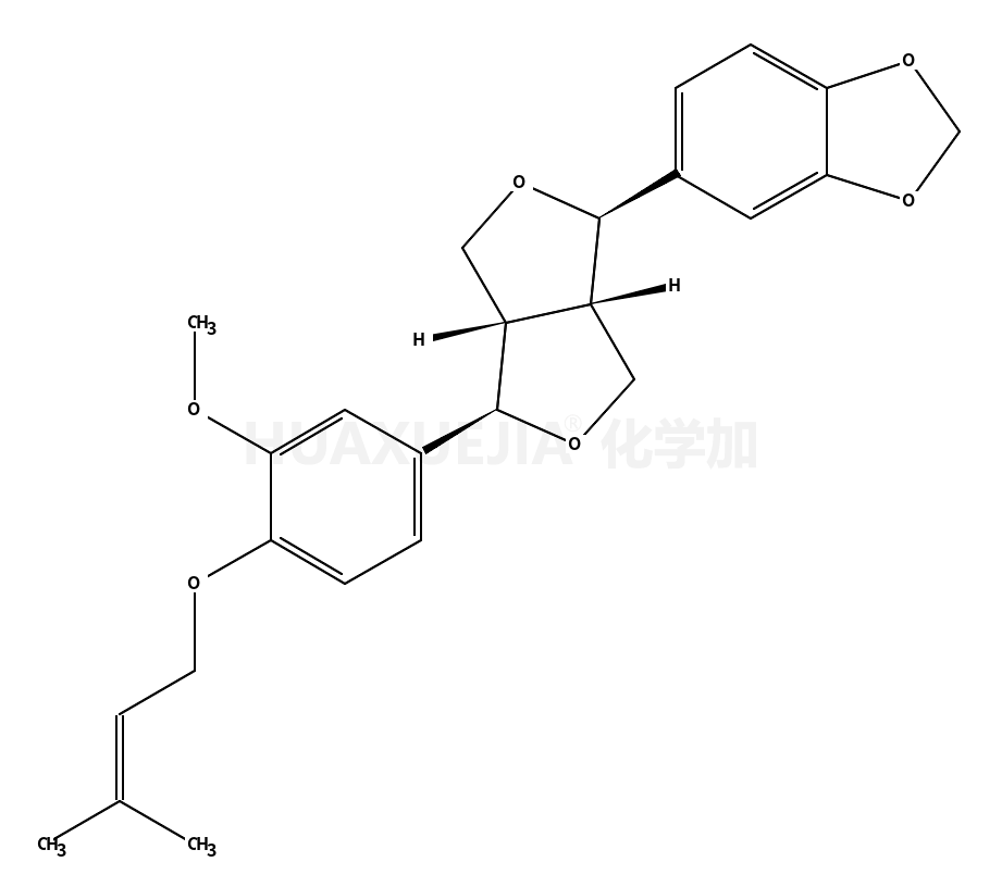 5-[(1S,3aR,4S,6aR)-4-{3-Methoxy-4-[(3-methyl-2-buten-1-yl)oxy]phe nyl}tetrahydro-1H,3H-furo[3,4-c]furan-1-yl]-1,3-benzodioxole