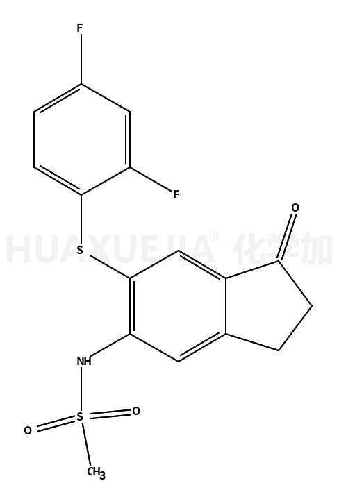 甲磺酰胺,N-[6-[(2,4-二氟苯基)硫代]-2,3-二氢-1-羰基-1H-茚-5-基]-