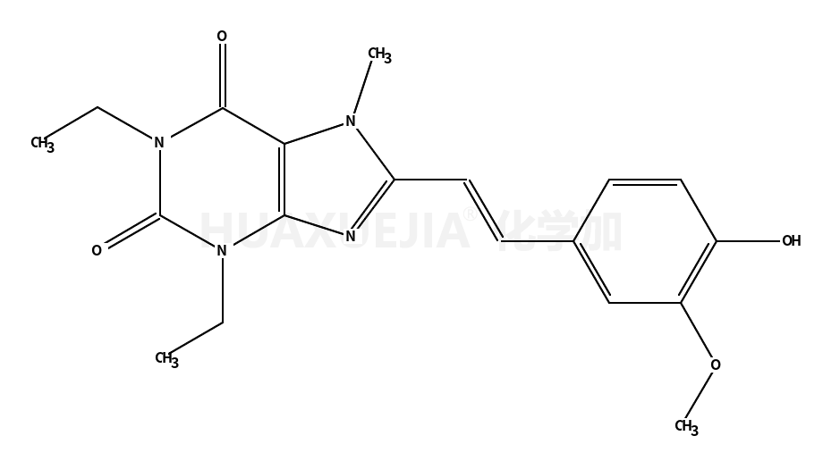 (E)-1,3-diethyl-8-(4-hydroxy-3-methoxystyryl)-7-methyl-1H-purine-2,6(3H,7H)-dione