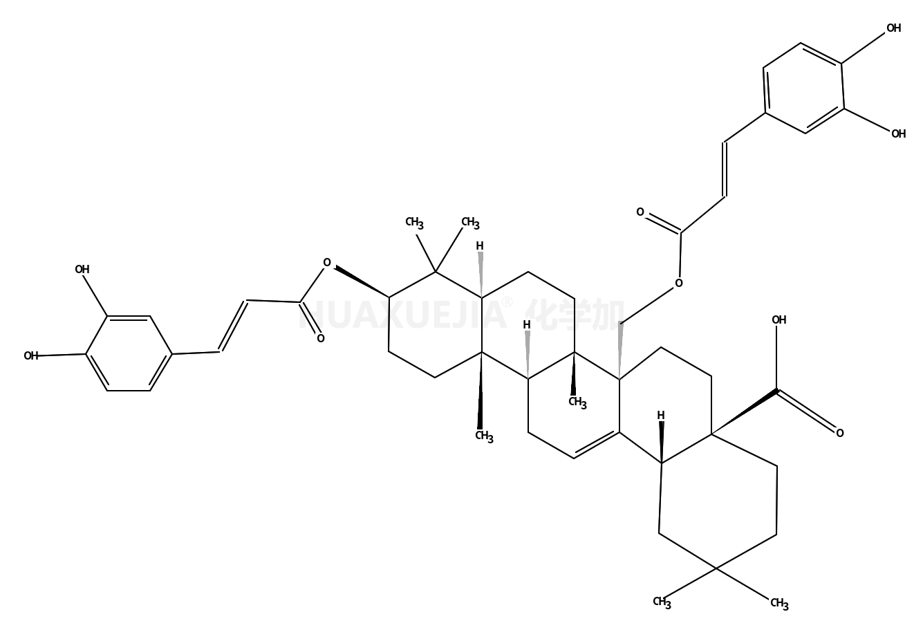 (4aS,6aR,6aR,6bR,8aR,12aR,14bS)-10-[(E)-3-(3,4-dihydroxyphenyl)prop-2-enoyl]oxy-6a-[[(E)-3-(3,4-dihydroxyphenyl)prop-2-enoyl]oxymethyl]-2,2,6b,9,9,12a-hexamethyl-1,3,4,5,6,6a,7,8,8a,10,11,12,13,14b-tetradecahydropicene-4a-carboxylic acid