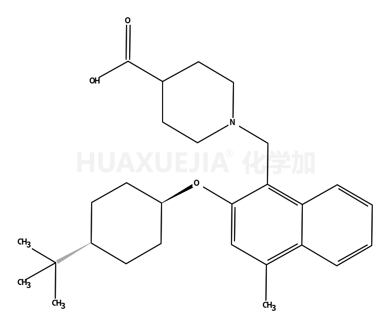 1-((2-((1r,4r)-4-tert-butylcyclohexyloxy)-4-methylnaphthalen-1-yl)methyl)piperidine-4-carboxylic acid