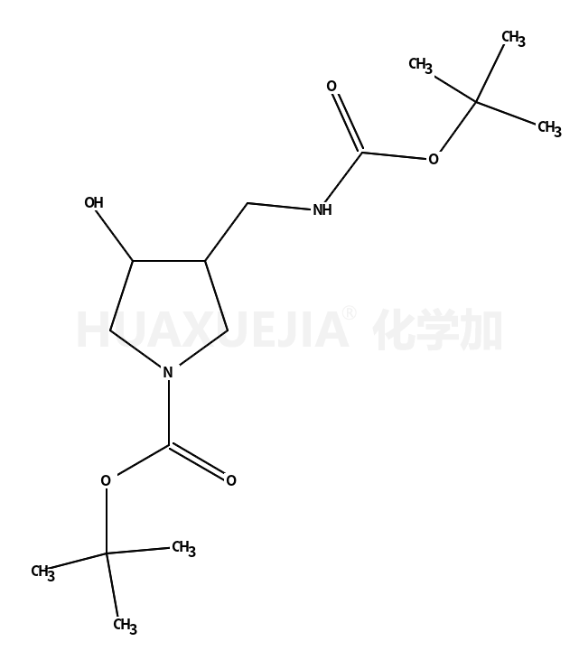 4-叔丁氧羰基氨甲基-1-N-叔丁氧羰基吡咯烷-3-醇