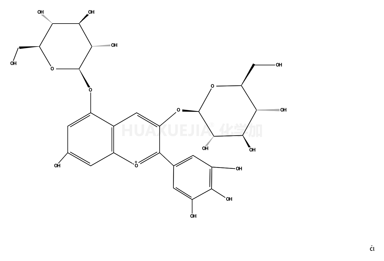 2-(hydroxymethyl)-6-[7-hydroxy-3-[3,4,5-trihydroxy-6-(hydroxymethyl)oxan-2-yl]oxy-2-(3,4,5-trihydroxyphenyl)chromenylium-5-yl]oxyoxane-3,4,5-triol,chloride