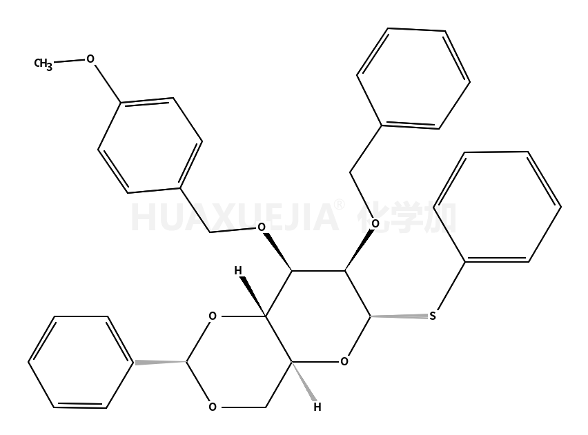 苯基 3-O-[(4-甲氧基苯基)甲基]-2-O-(苯基甲基)-4,6-O-[(R)-苯基亚甲基]-1-硫代-alpha-D-吡喃甘露糖苷