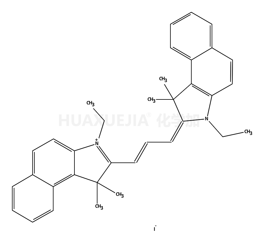 1H-苯并[e]吲哚正离子,3-乙基-2-[3-(3-乙基-1,3-二氢-1,1-二甲基-2H-苯并[e]吲哚-2-亚基)-1-丙烯基]-1,1-二甲基-, 碘化