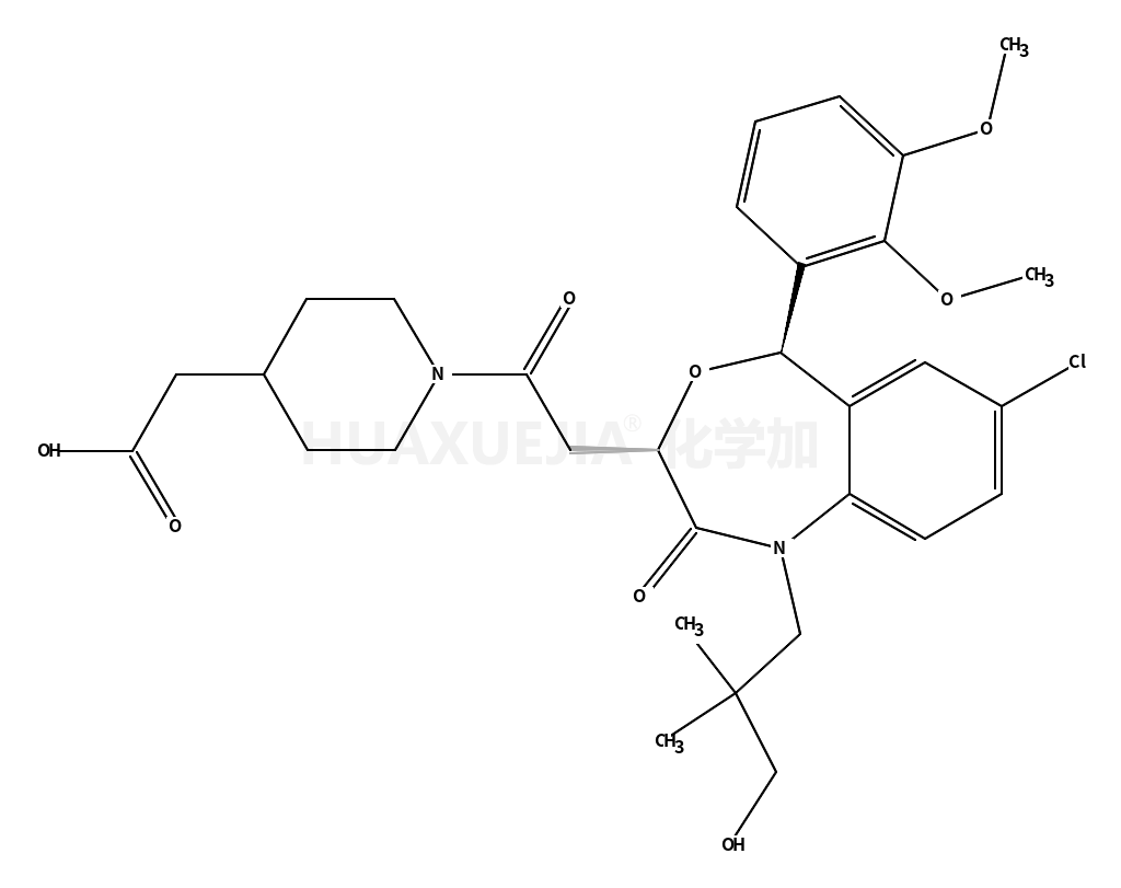 2-[1-[2-[(3R)-7-chloro-5-(2,3-dimethoxyphenyl)-1-(3-hydroxy-2,2-dimethylpropyl)-2-oxo-5H-4,1-benzoxazepin-3-yl]acetyl]piperidin-4-yl]acetic acid