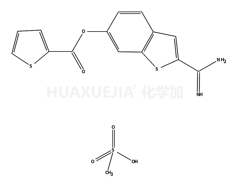 2-(氨基亚氨基甲基)苯并[b]噻吩-6-基 2-噻吩羧酸酯甲磺酸盐 (1:1)