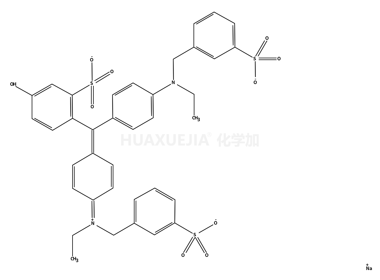 disodium,2-[[4-[ethyl-[(3-sulfonatophenyl)methyl]amino]phenyl]-[4-[ethyl-[(3-sulfonatophenyl)methyl]azaniumylidene]cyclohexa-2,5-dien-1-ylidene]methyl]-5-hydroxybenzenesulfonate