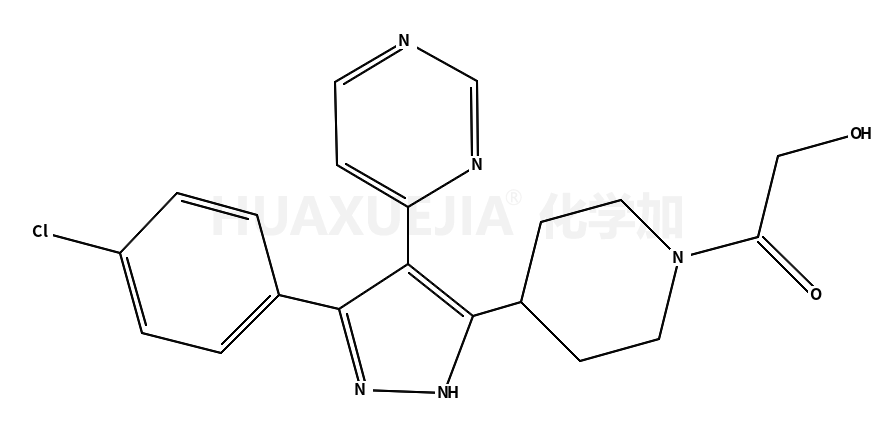 1-[4-[3-(4-chlorophenyl)-4-pyrimidin-4-yl-1H-pyrazol-5-yl]piperidin-1-yl]-2-hydroxyethanone