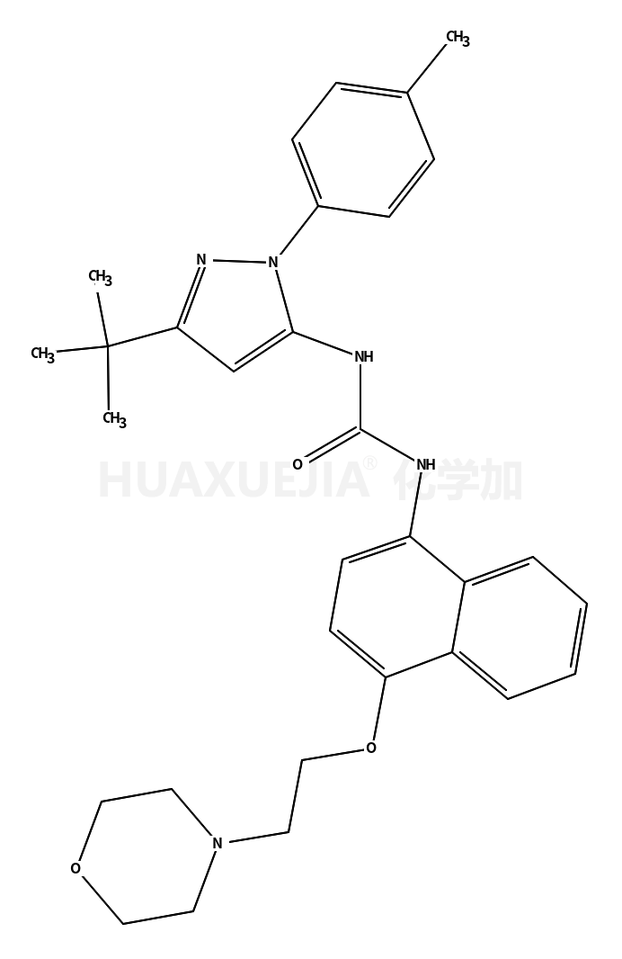 1-[2-(4-甲基苯基)-5-叔丁基吡唑-3-基]-3-[4-(2-吗啉-4-基乙氧基)萘-1-基]脲